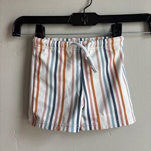 Retro Kids Striped Swim Shorts Beach Resort Toddler Drawstring Resortwear